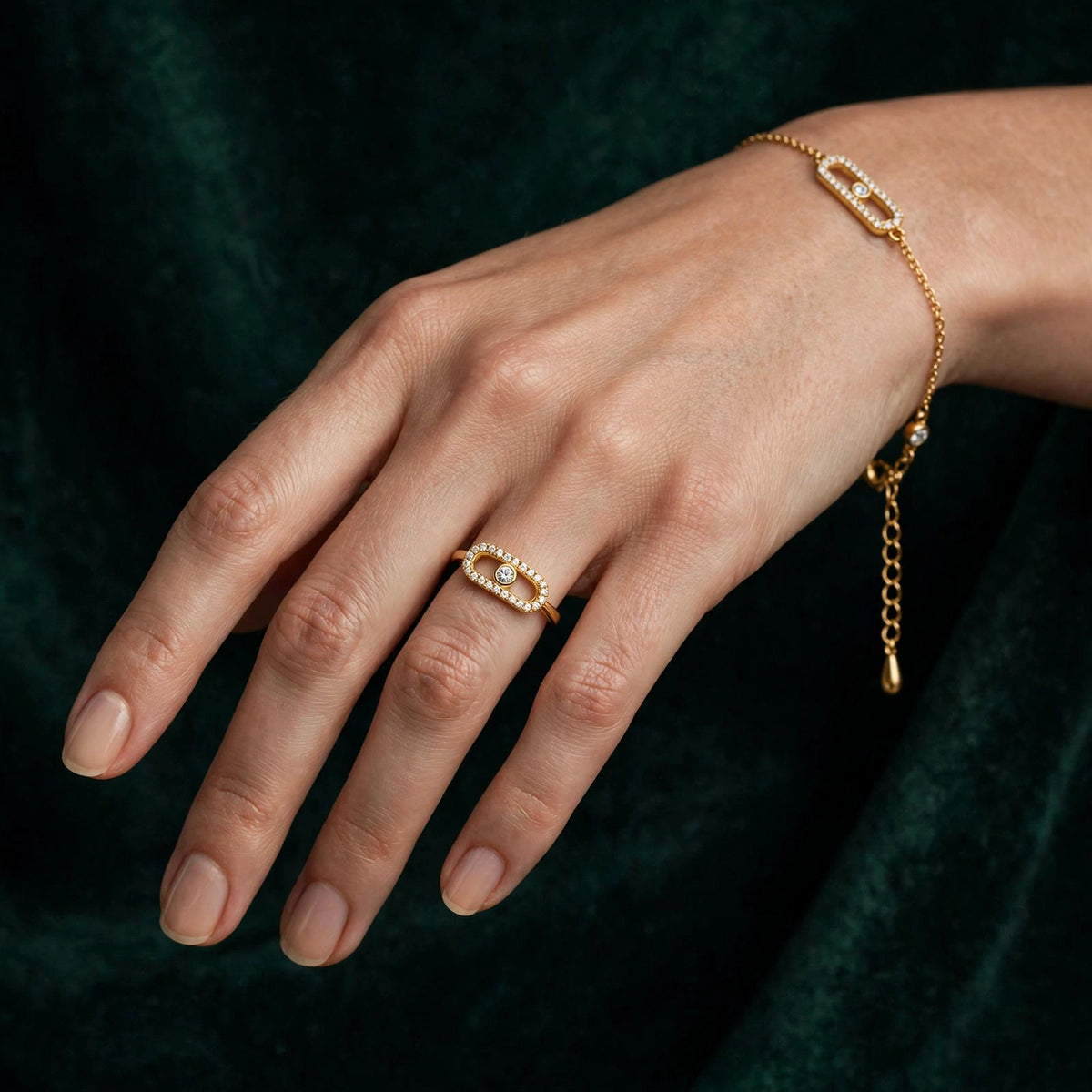 The Golden Orbit Zircon Ring