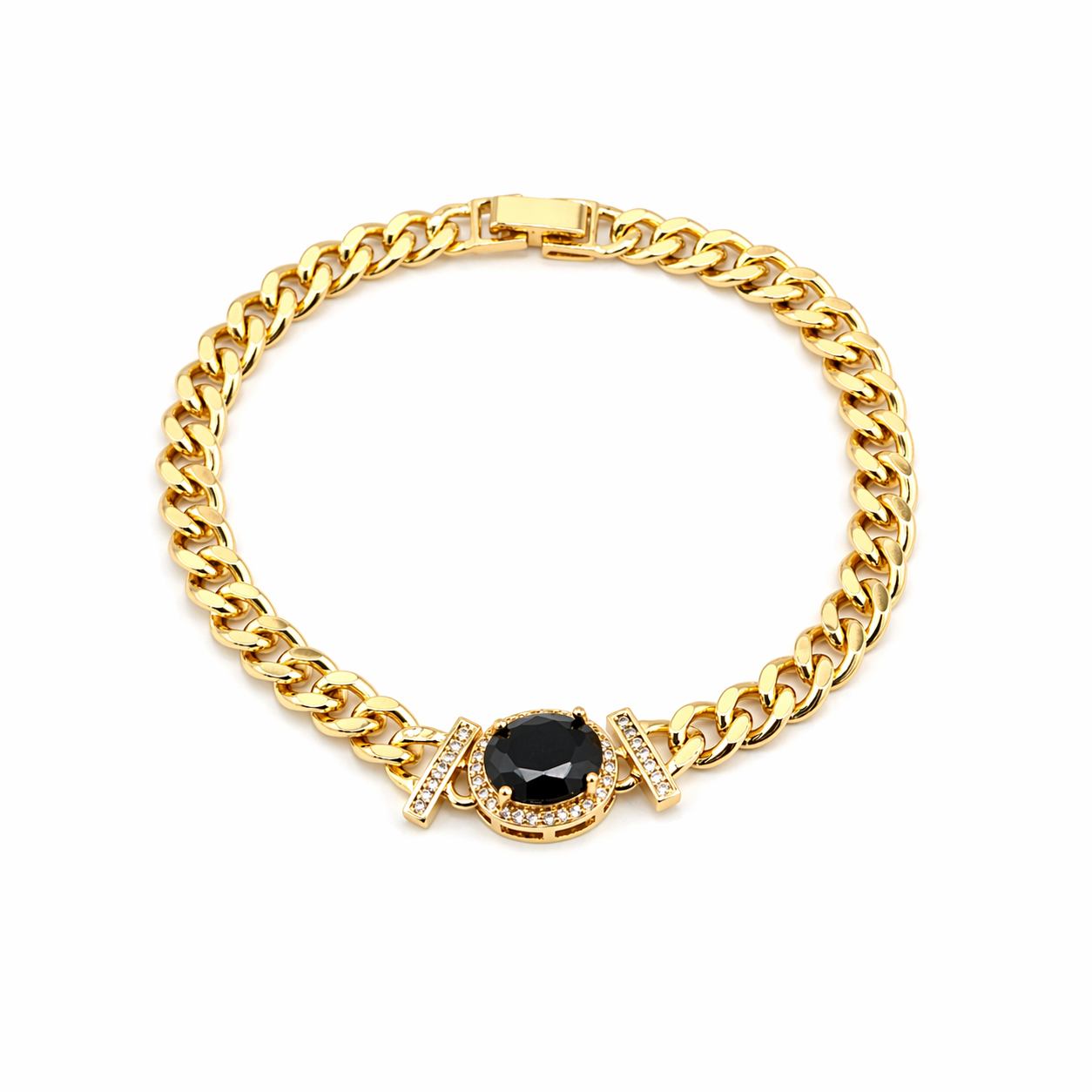 Onyx Radiance Chain Bracelet