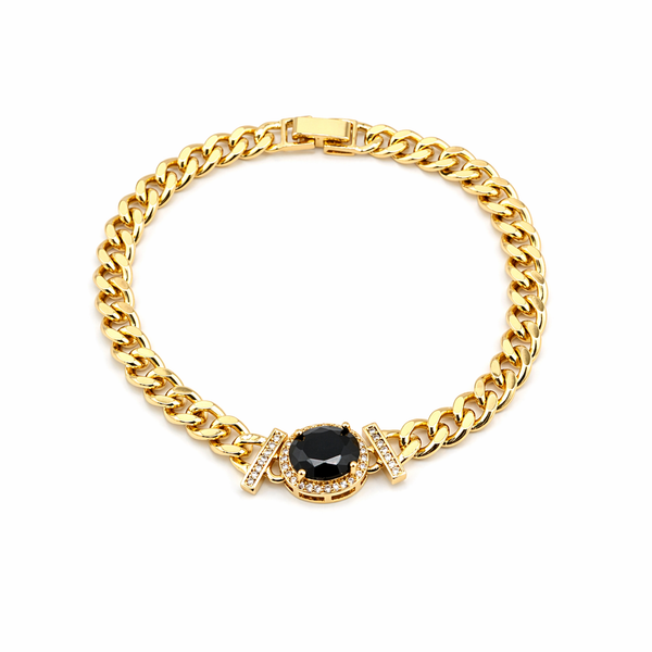 Onyx Radiance Chain Bracelet