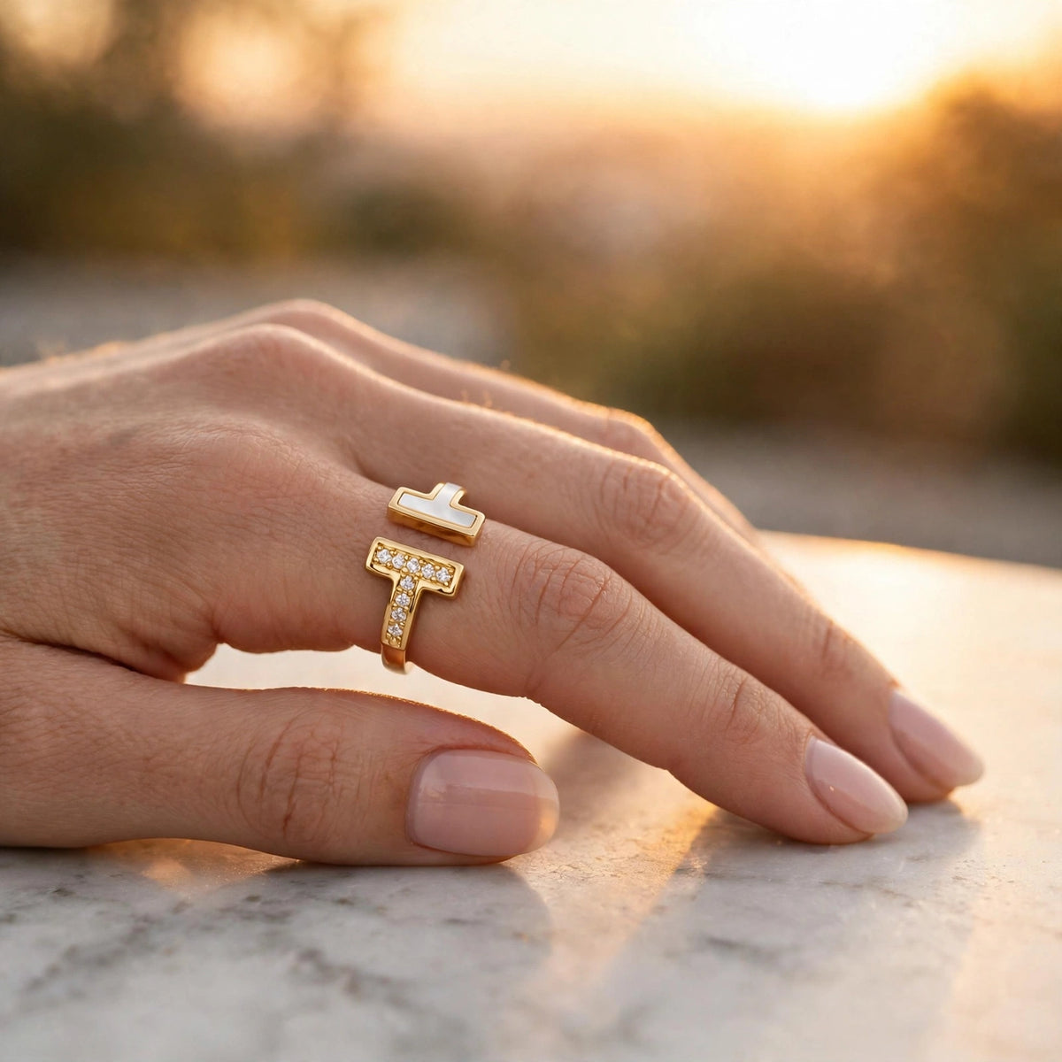 T Duo Blush Gold Ring