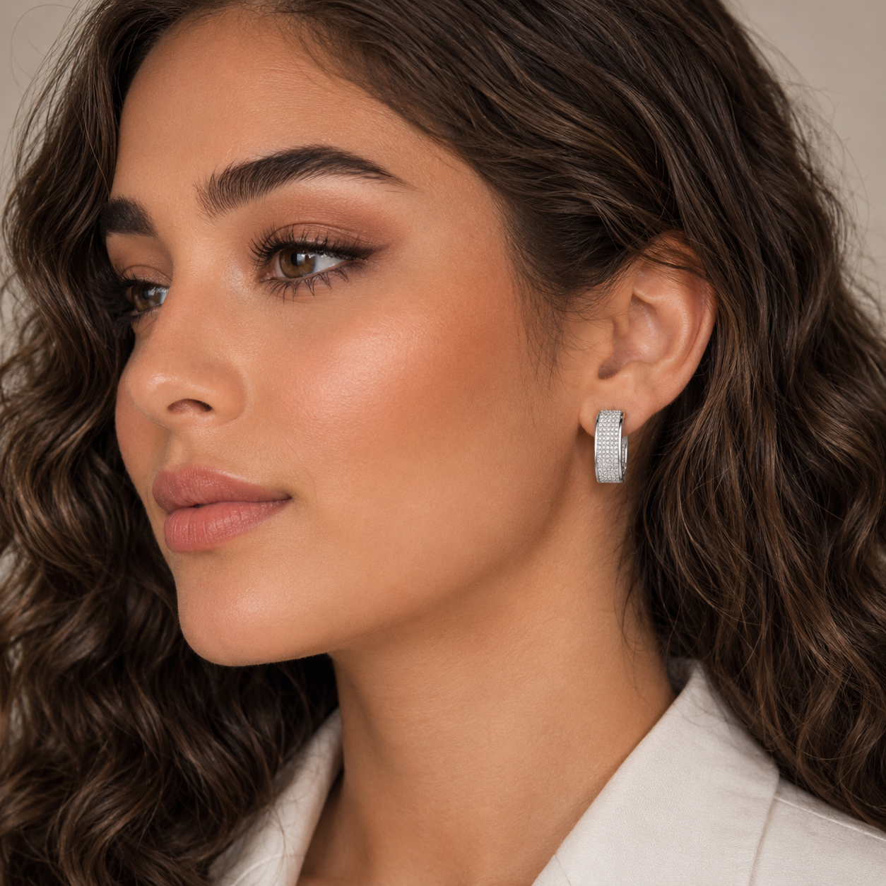 Diamond Veil Hoops