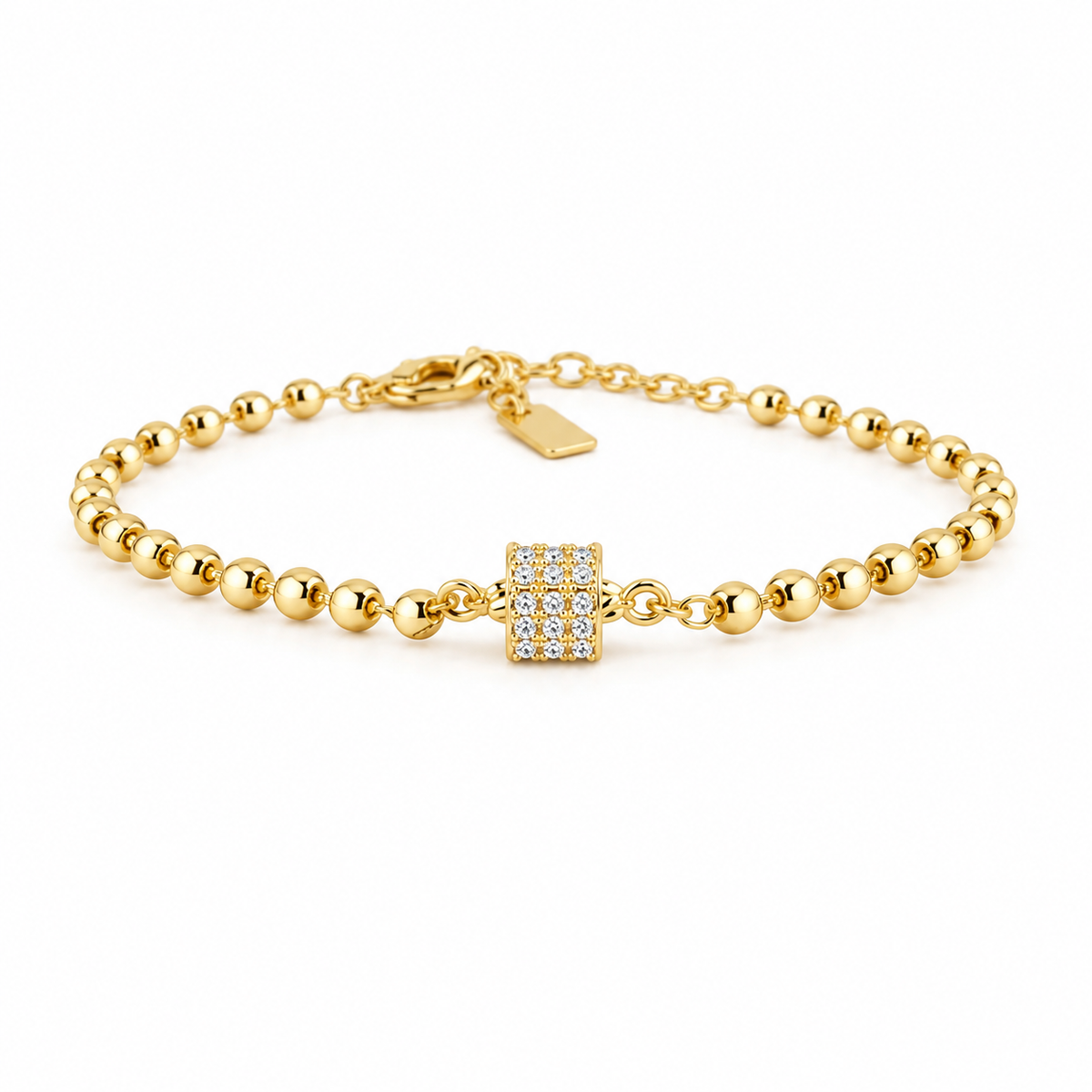 Golden Crystal Cube Bracelet