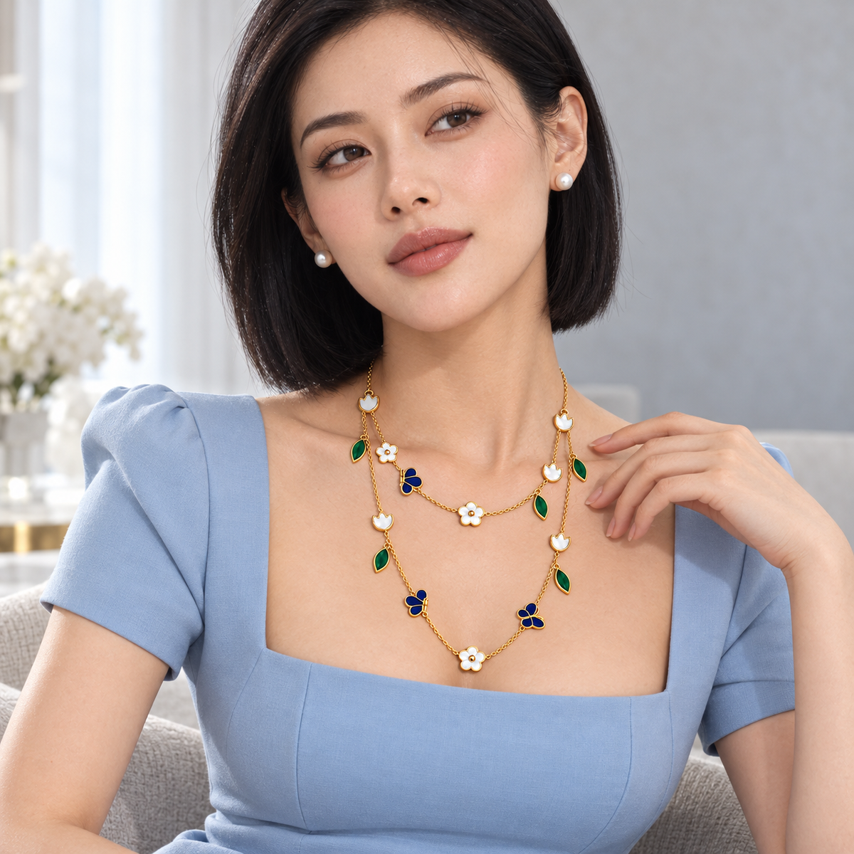 Azure Garden Necklace
