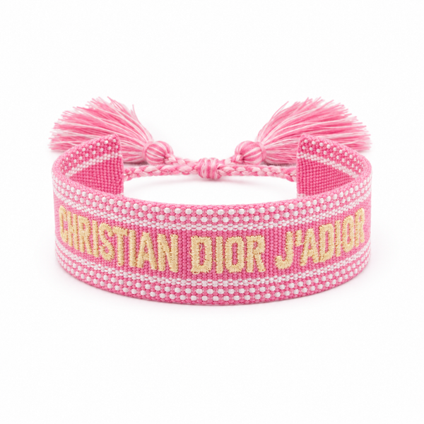 Pink Woven Adjustable Bracelet – Luxury Inspired