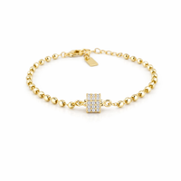 Golden Crystal Cube Bracelet