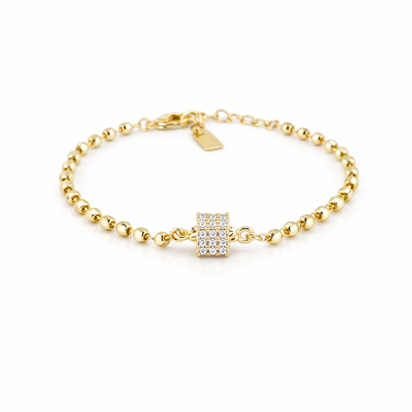 Golden Crystal Cube Bracelet