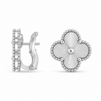 Luxe Clover Signature Earrings – Silver