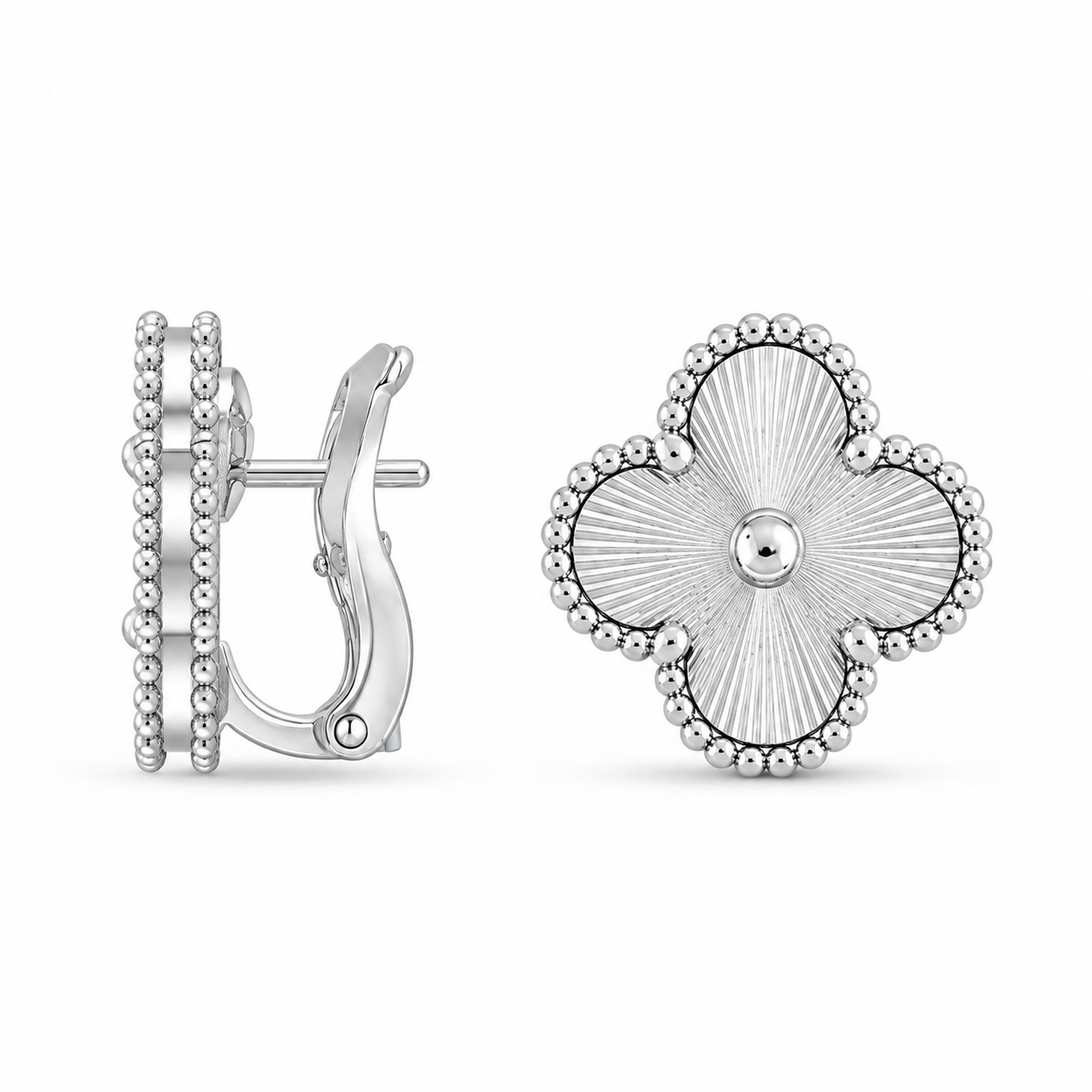 Luxe Clover Signature Earrings – Silver