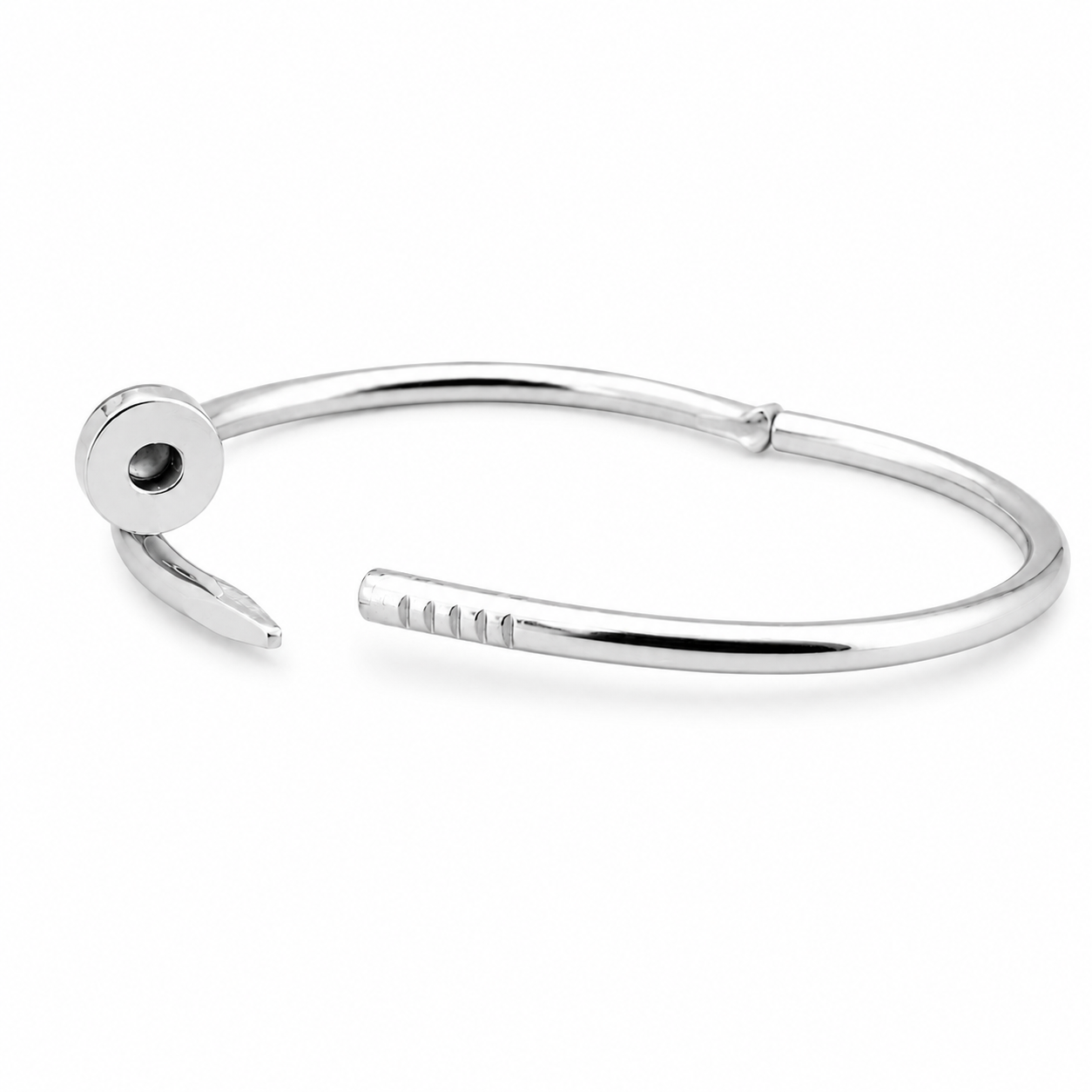 Silver on Silver Screw Bangle
