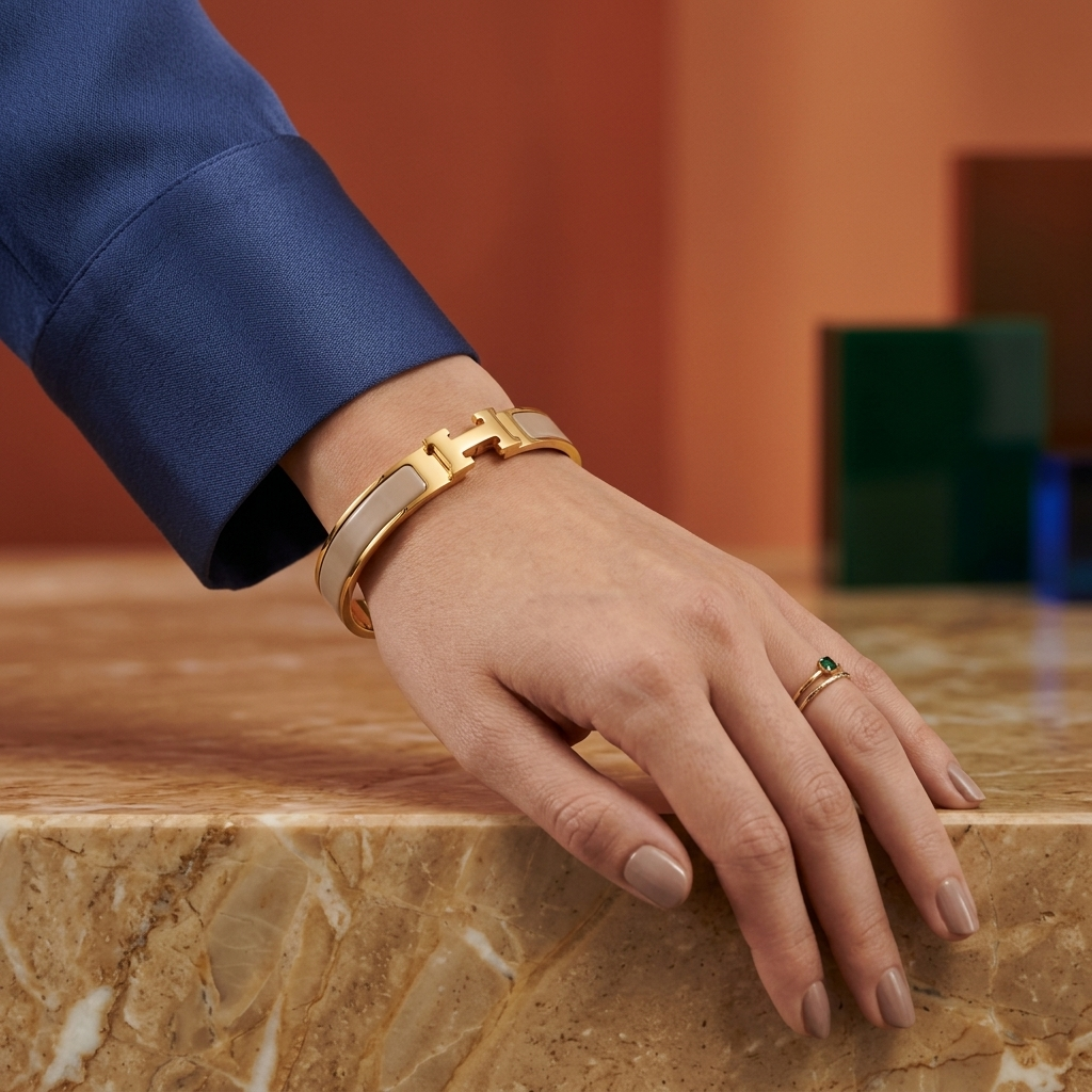 The Riviera Enamel Bracelet – Taupe