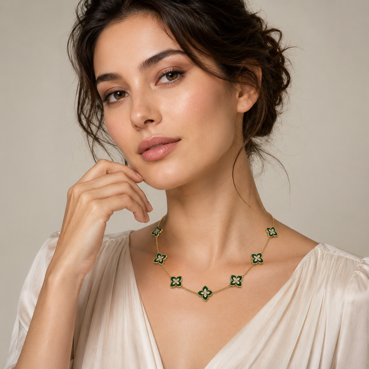 Emerald Clover Necklace