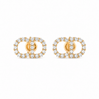 Luxury Zircon Link Stud Earrings