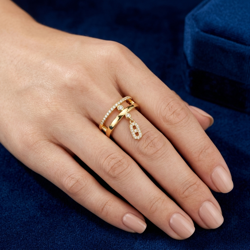 Zircon Drop Open Ring