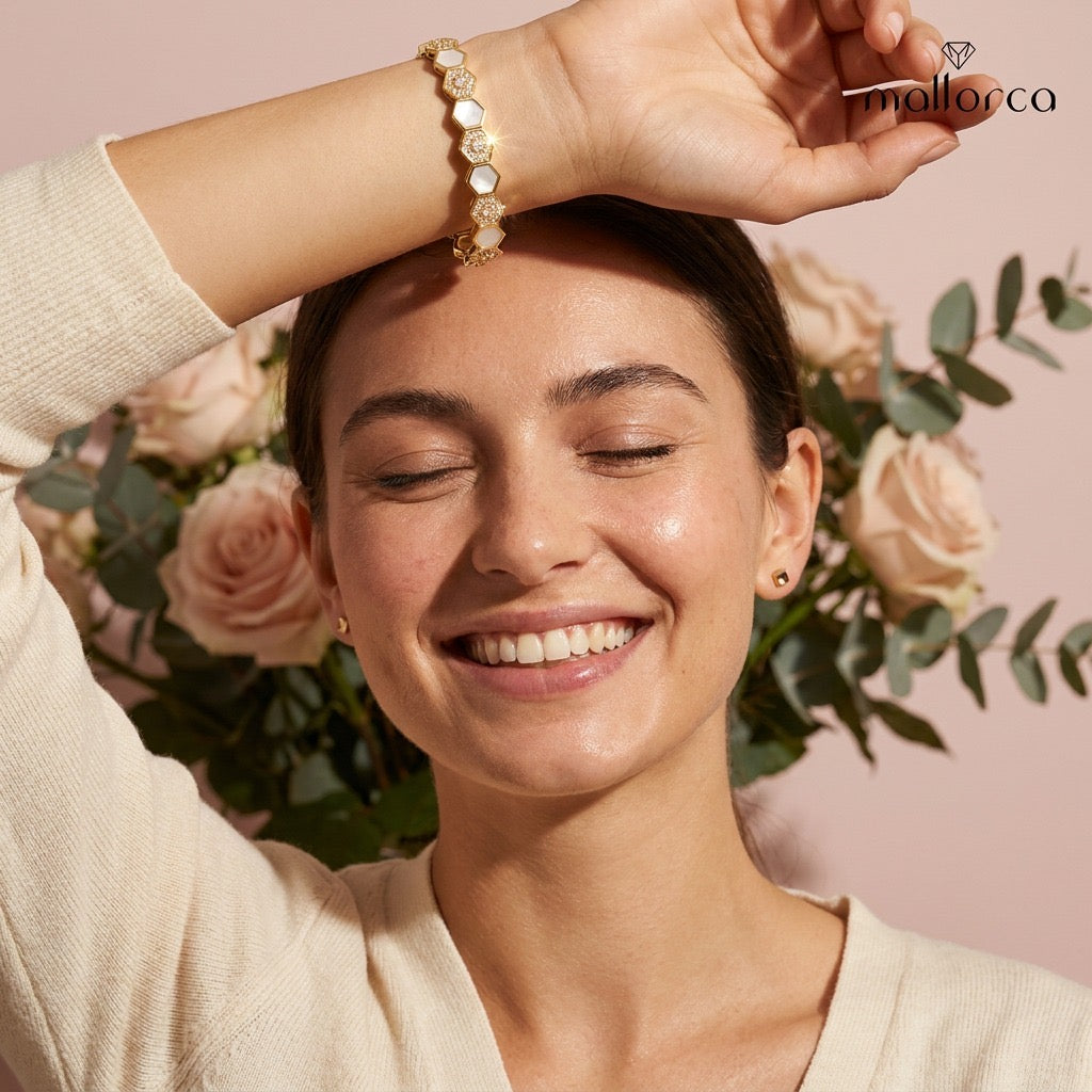 Hexa Pearl Crystal Bracelet