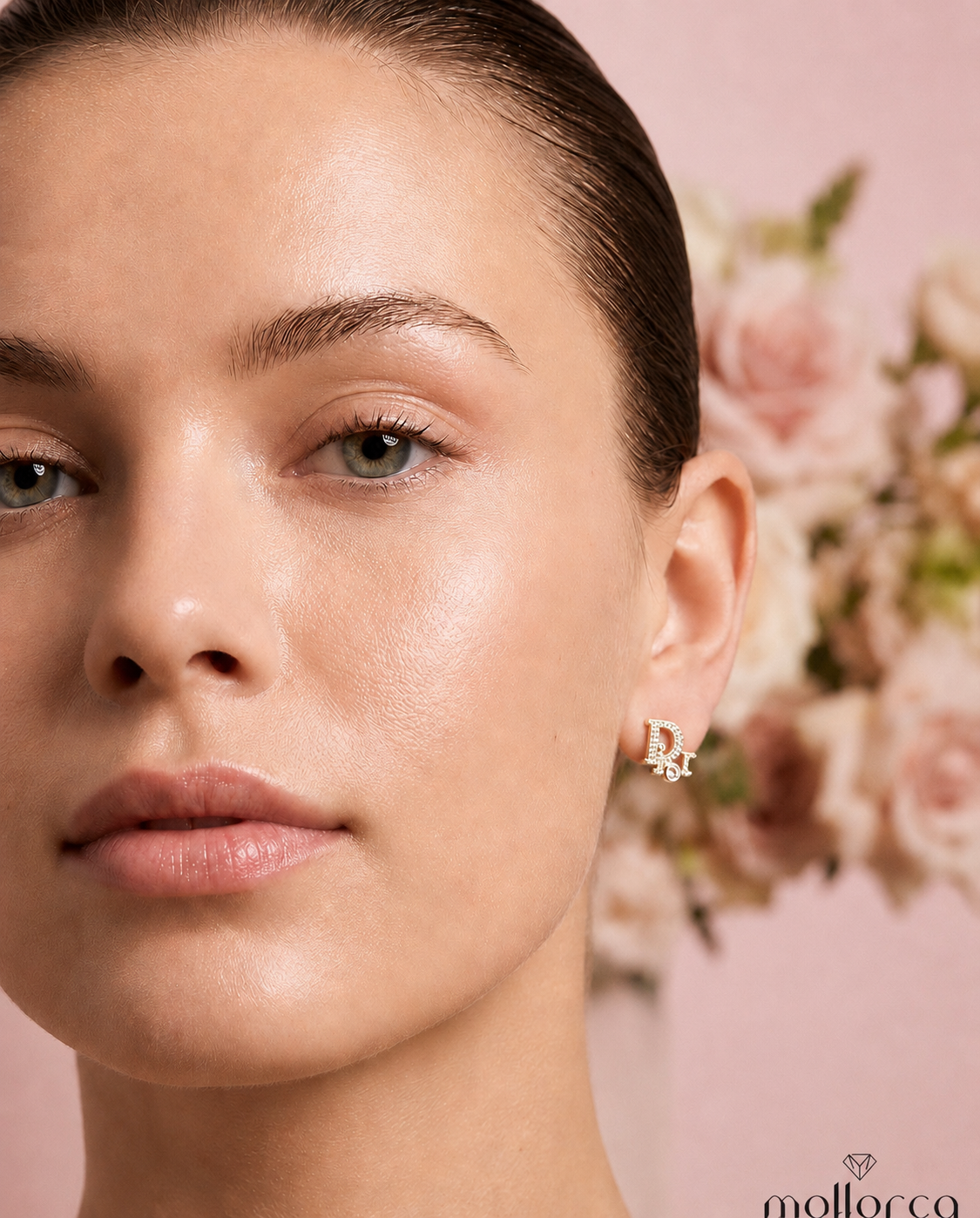 Luxury Crystal Monogram Stud Earrings