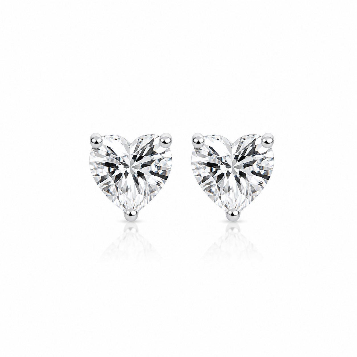 Heart White Sapphire Jewelry Set – 925 Sterling Silver