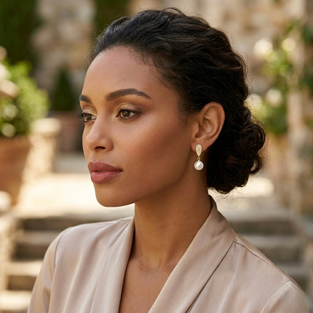 Golden Pearl Luxe Earrings