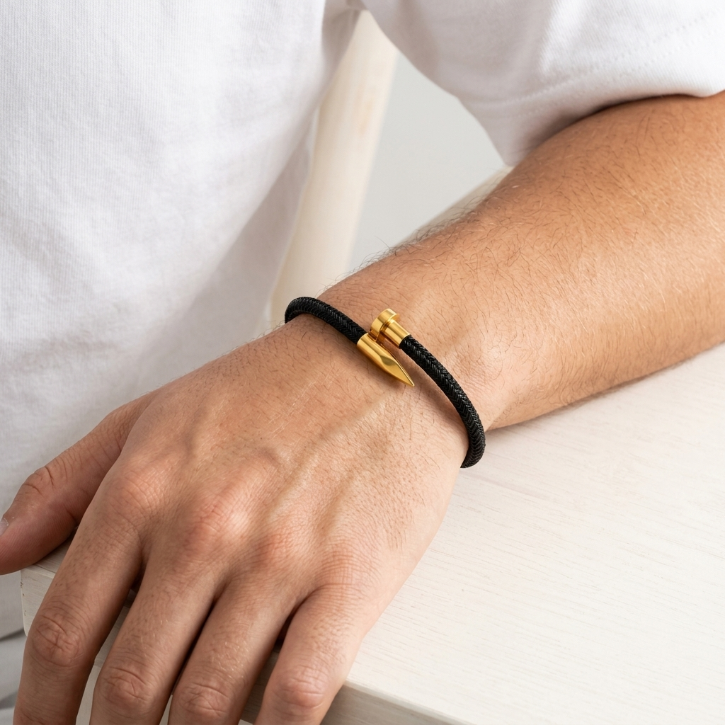 Nail Cord Men’s Bracelet