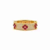 Fuchsia Fleur Pavé Ring