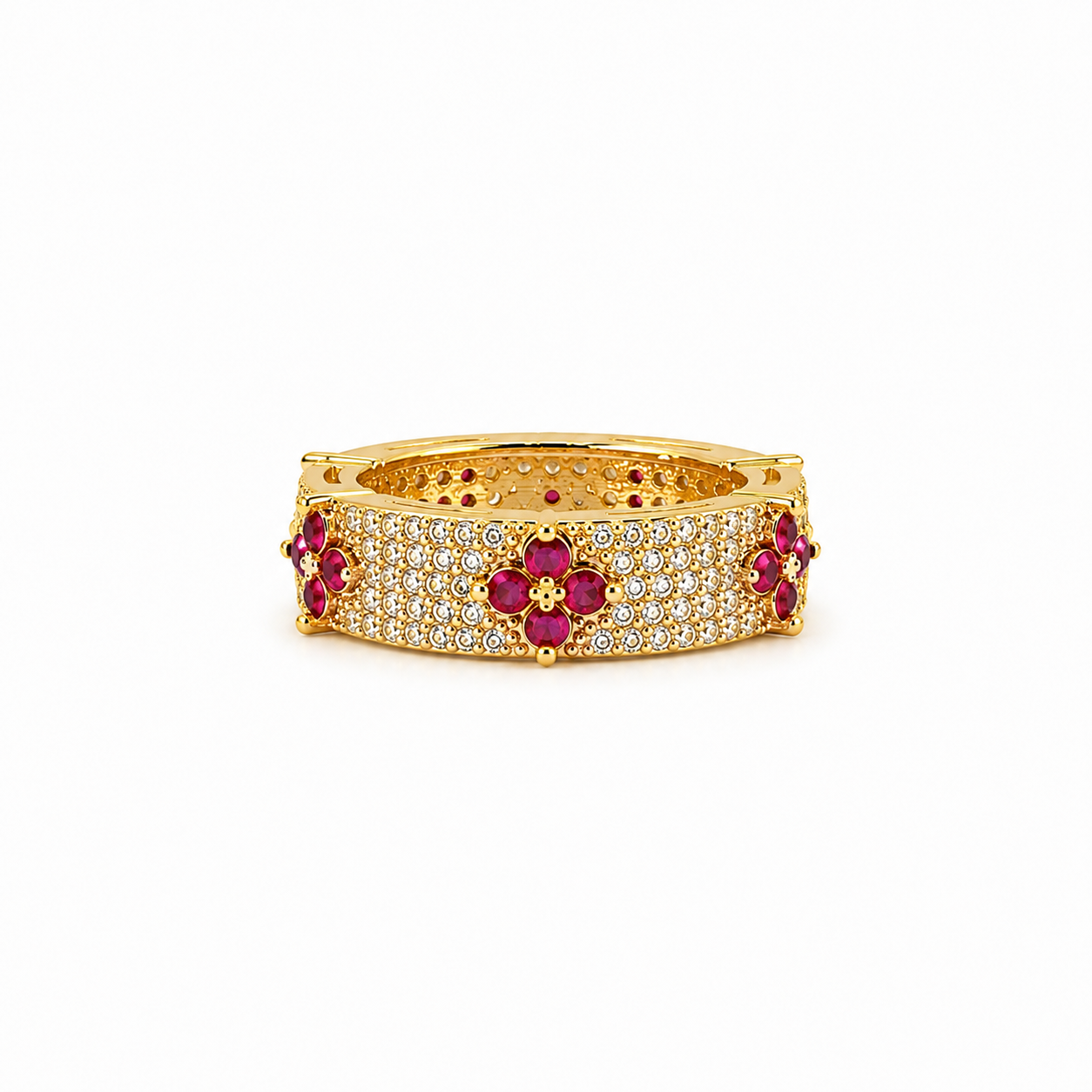 Fuchsia Fleur Pavé Ring