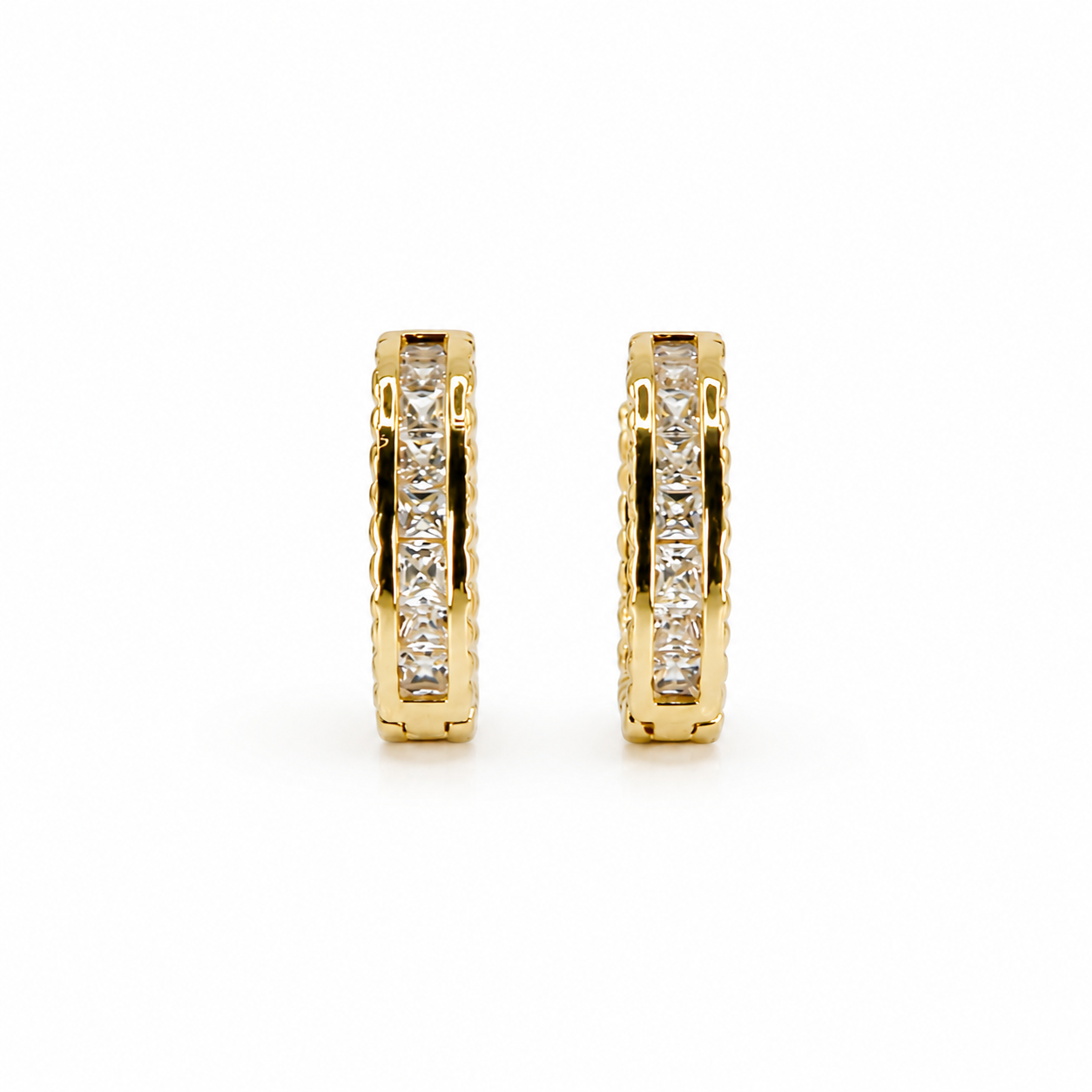 Lumière Princess Cut Huggie Earrings