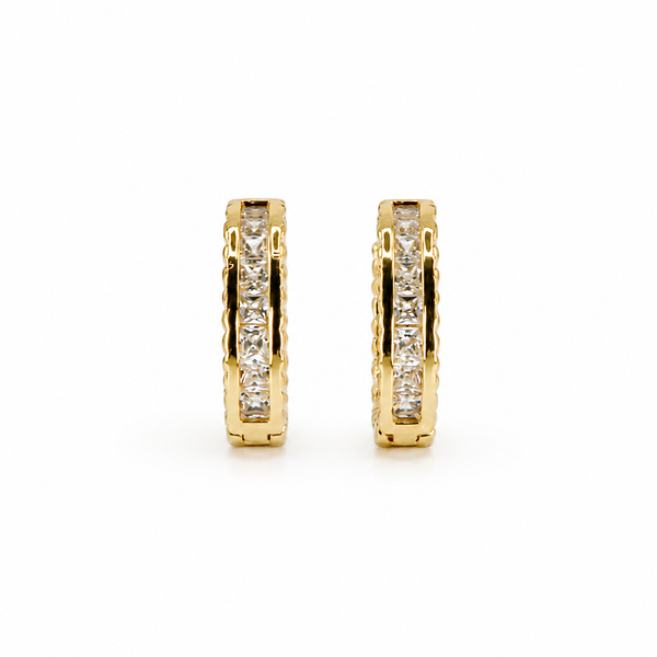 Lumière Princess Cut Huggie Earrings