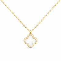Mini Pearl Clover Necklace