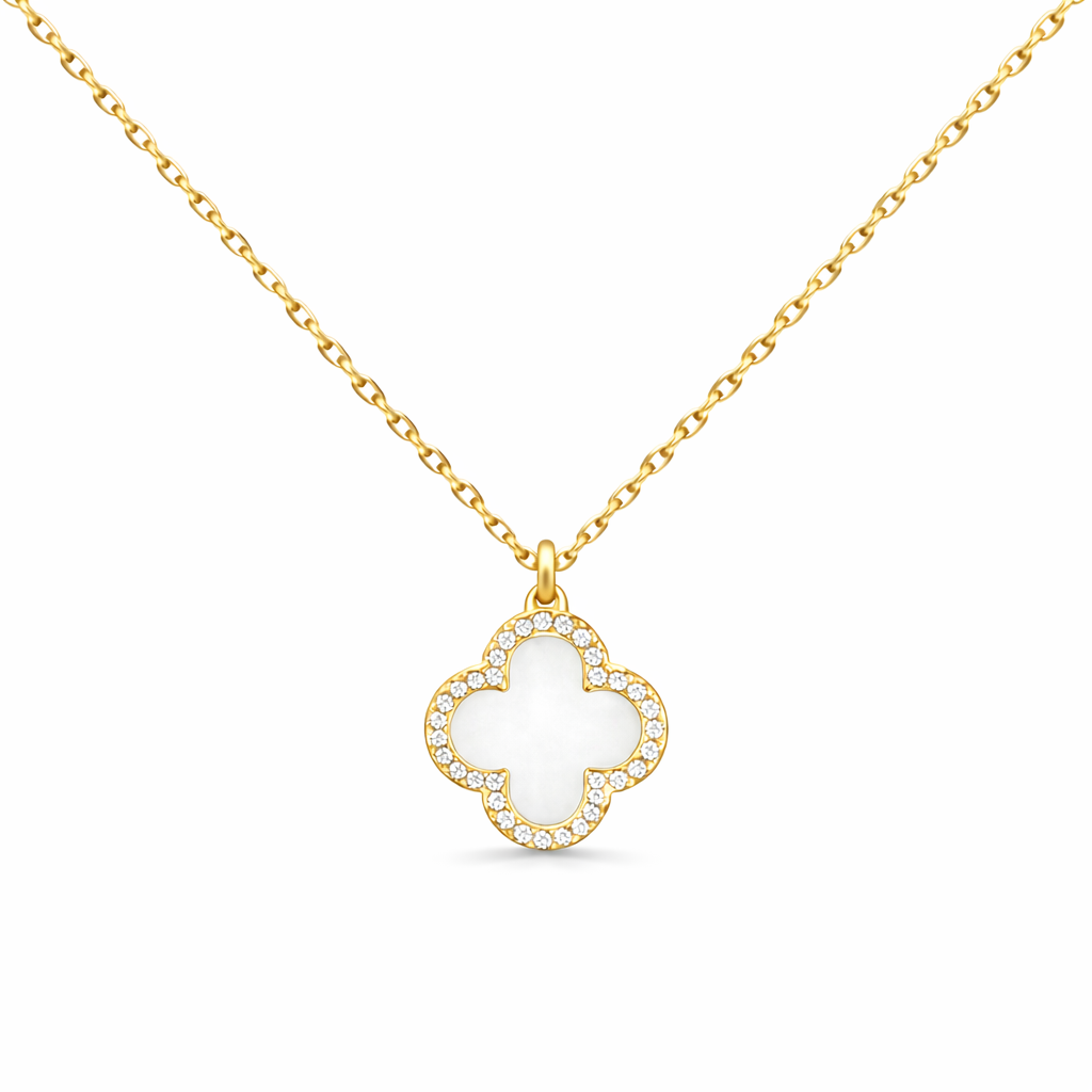 Mini Pearl Clover Necklace