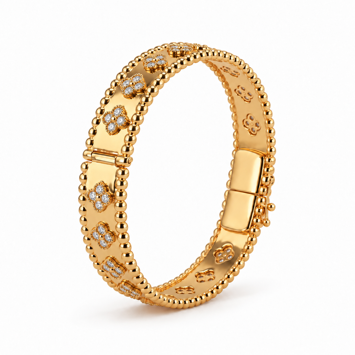 Celeste Clover Bangle – Gold