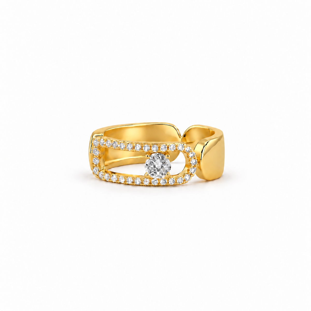 Crystal Link Statement Ring