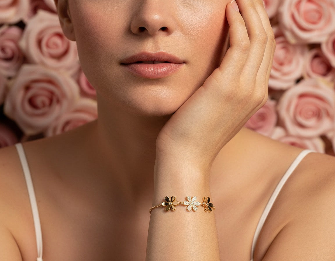 Golden Daisy Trio Bracelet