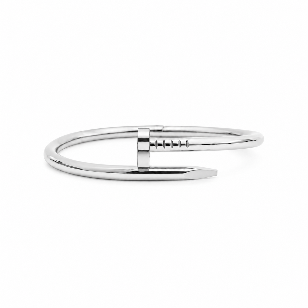 Silver on Silver Screw Bangle