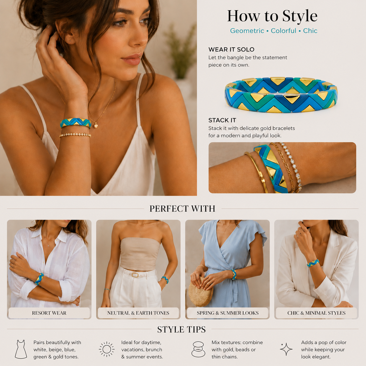 Ocean Mosaic Luxe Bangle