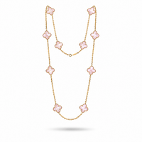 Pink Blossom Clover Necklace