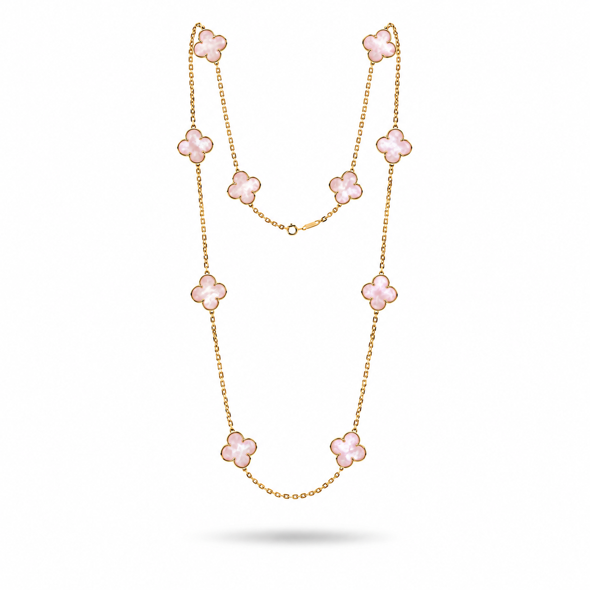 Pink Blossom Clover Necklace