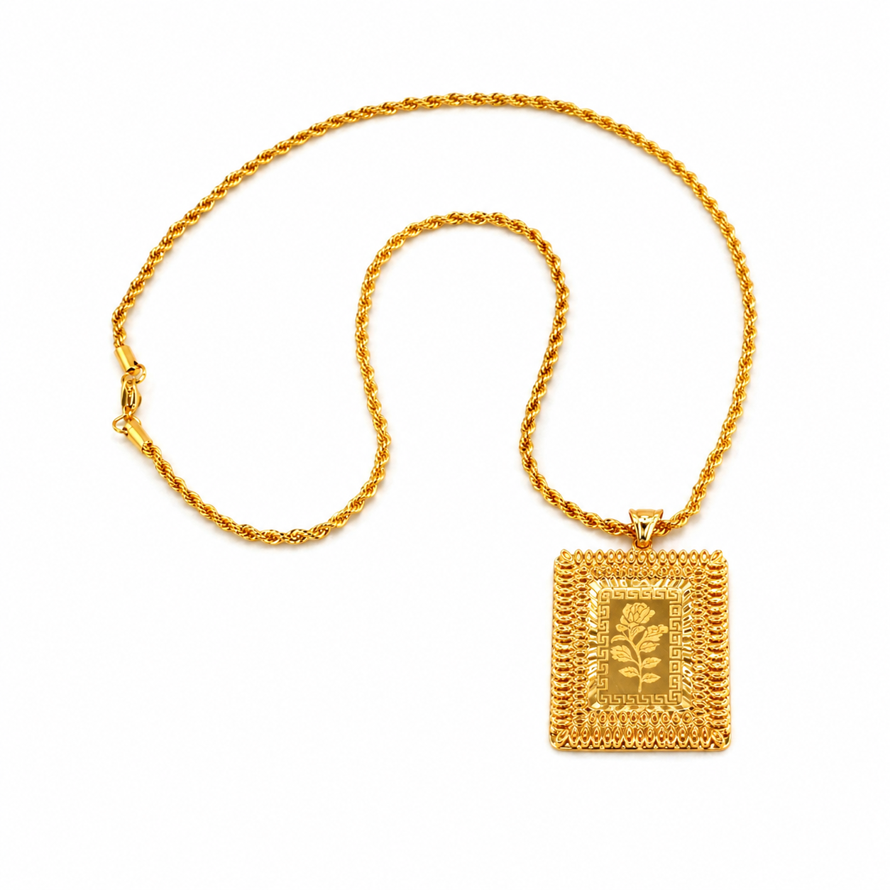 Ottoman Square Pendant Necklace