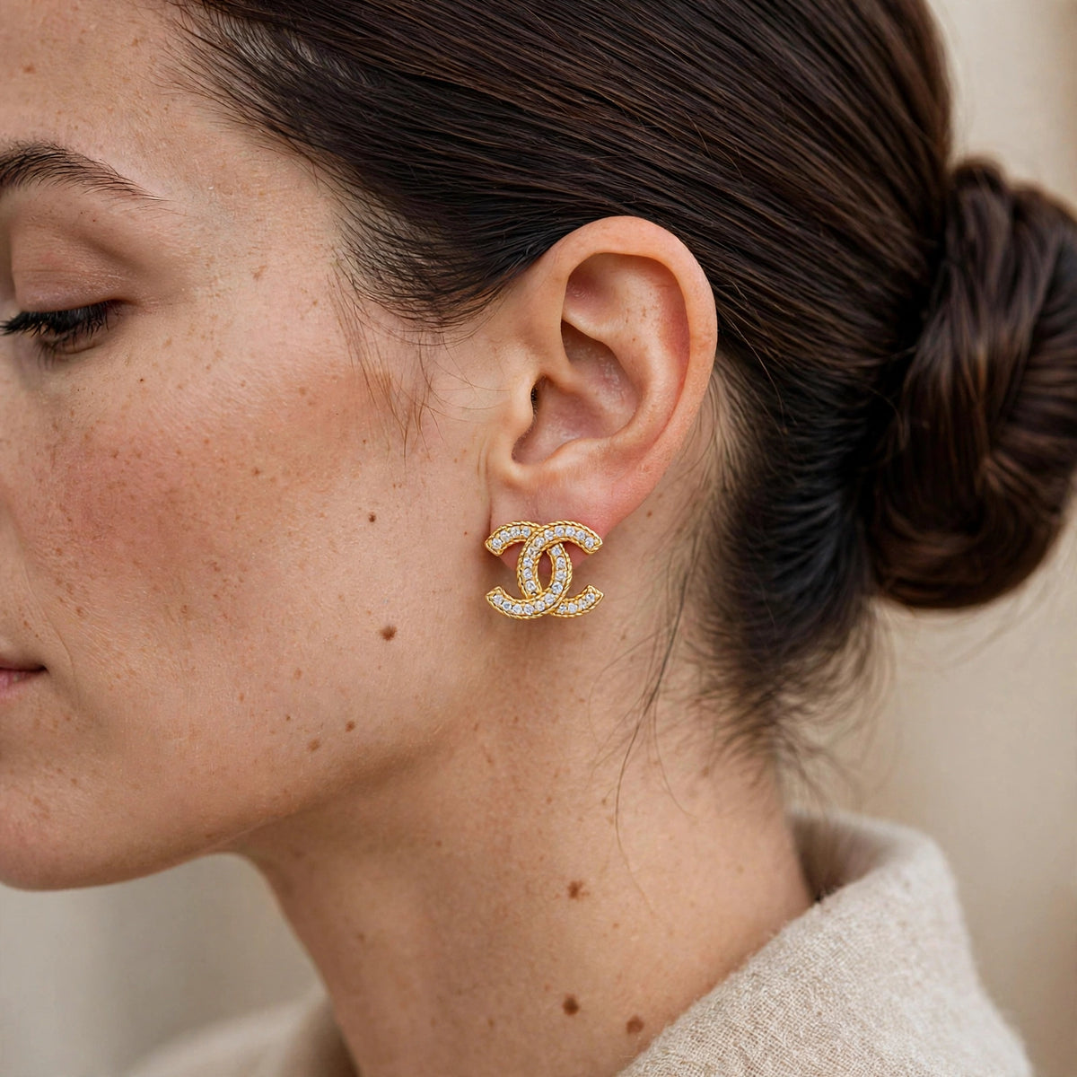 Double C Braided Stud Earrings