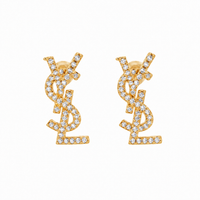 Lumière Pavé Monogram Earrings