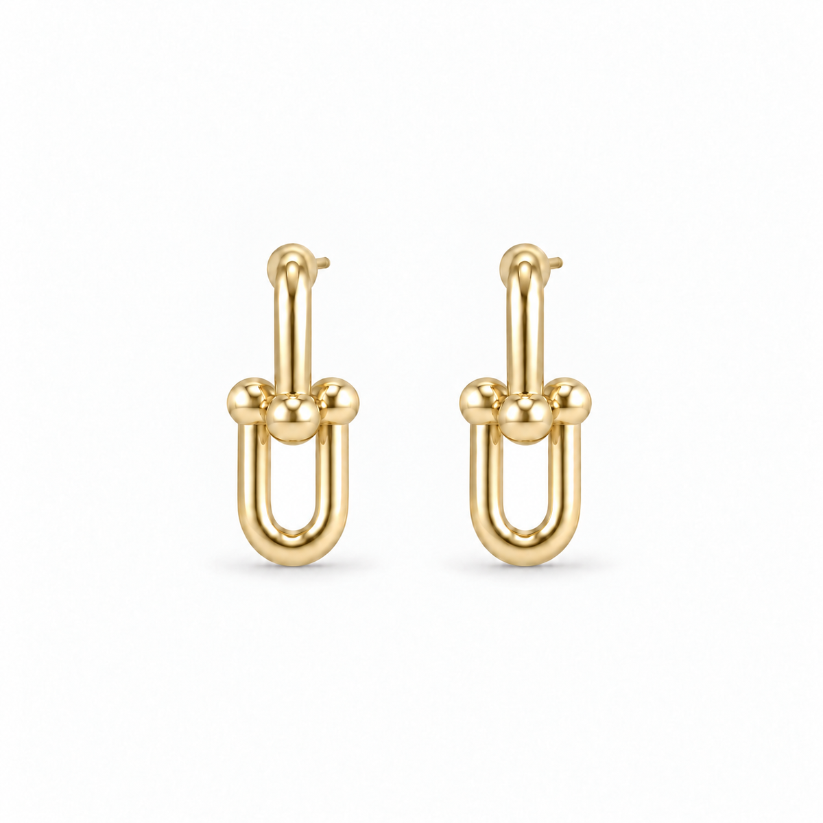 Golden Link Drop Earrings