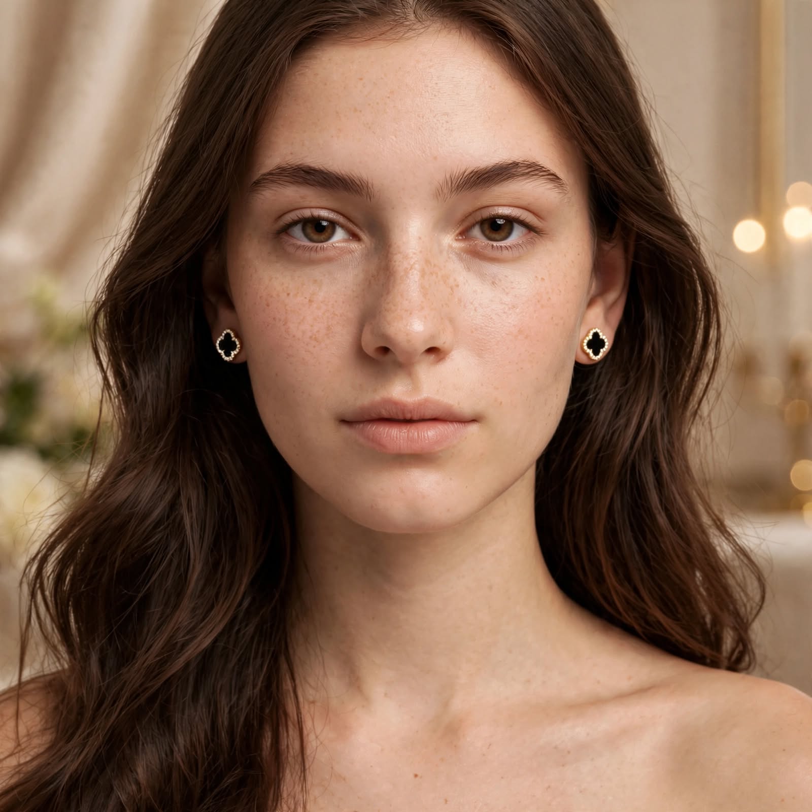 Black Clover Stud Earrings