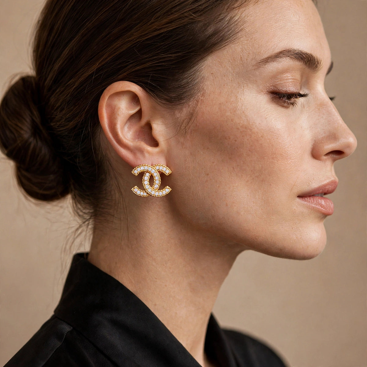 Double C Braided Stud Earrings