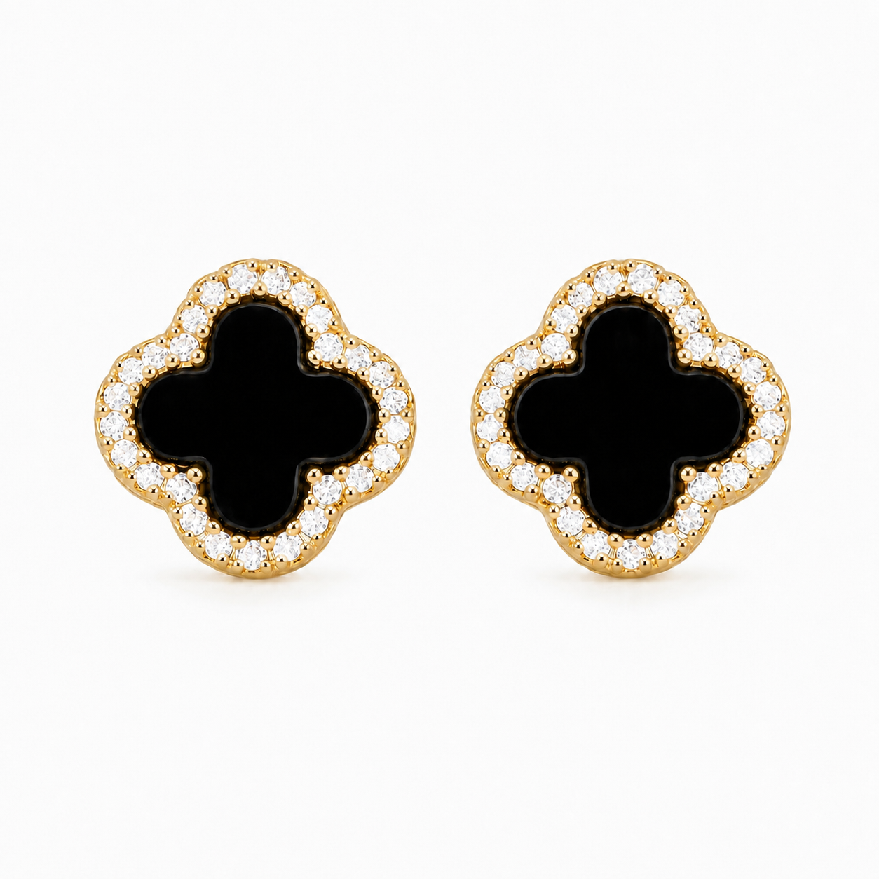 Black Clover Stud Earrings