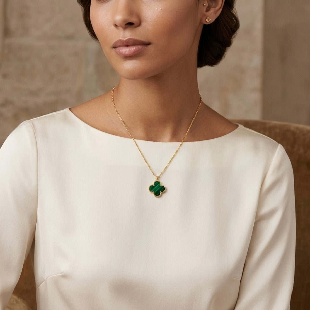 Luxury Green Clover Necklace
