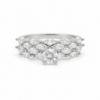 Silver Twins Marquise Ring