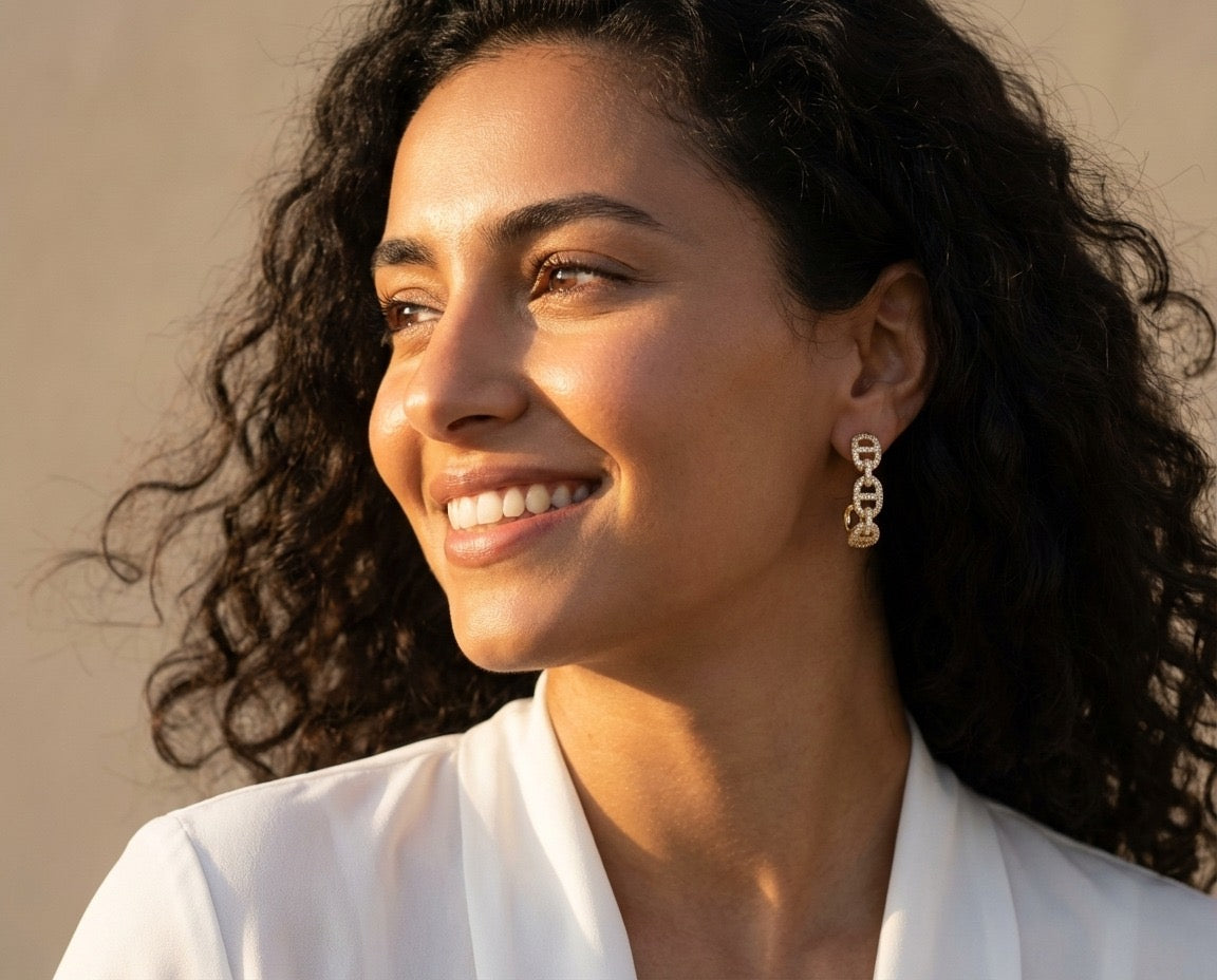 Pavé Crystal Huggie Hoop Earrings