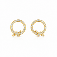 Knot Circle Zircon Stud Earrings