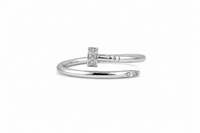 Silver Nail Zircon Ring