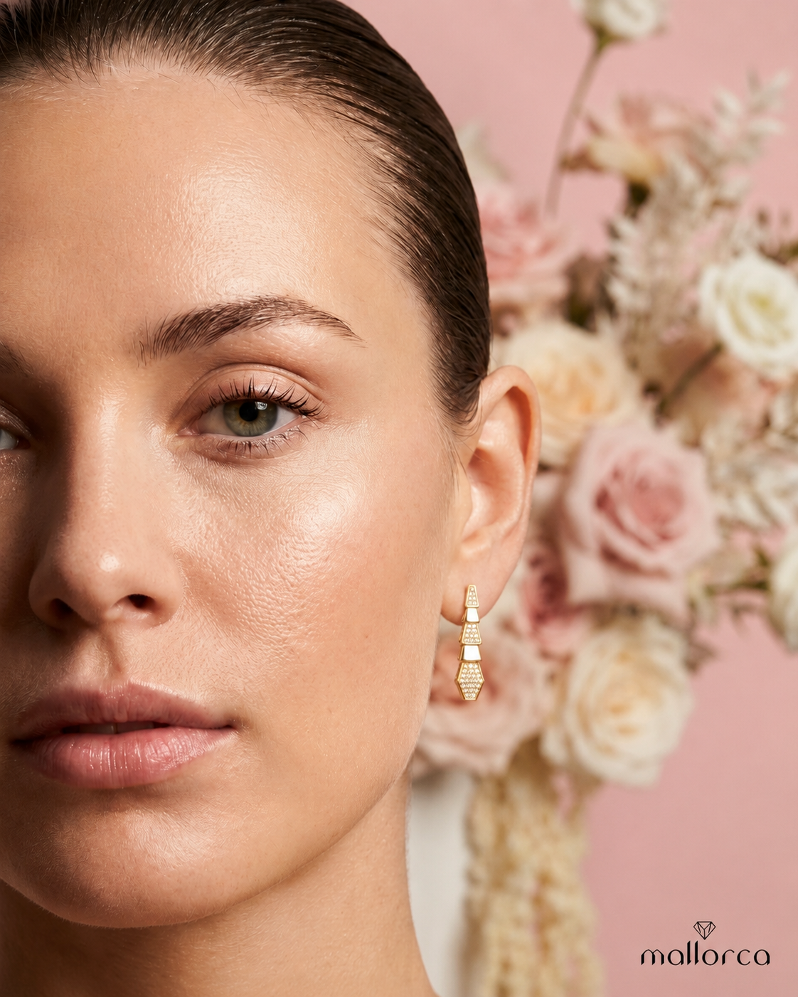 Geometric Crystal Drop Earrings