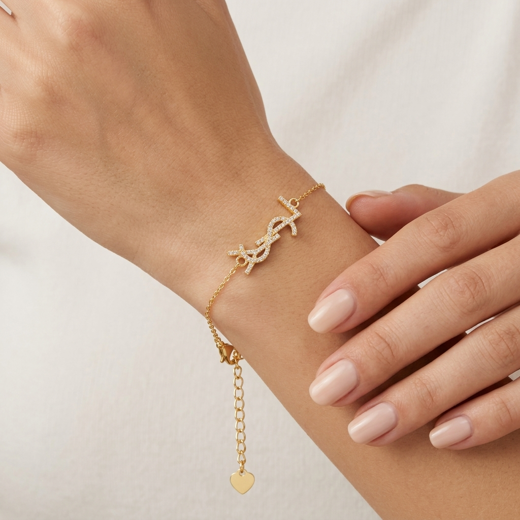 The Crystal Script Bracelet