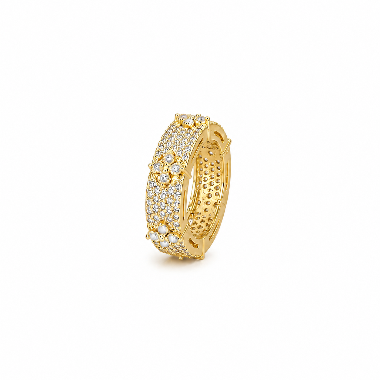 Crystal Fleur Pavé Ring